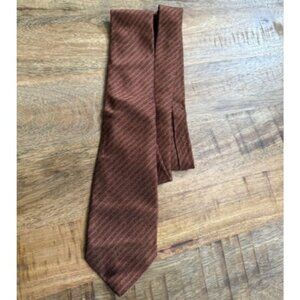 KITON Men's Napoli Necktie Italy Luxury Striped Brown Tan Rust Copper Bronze GUC